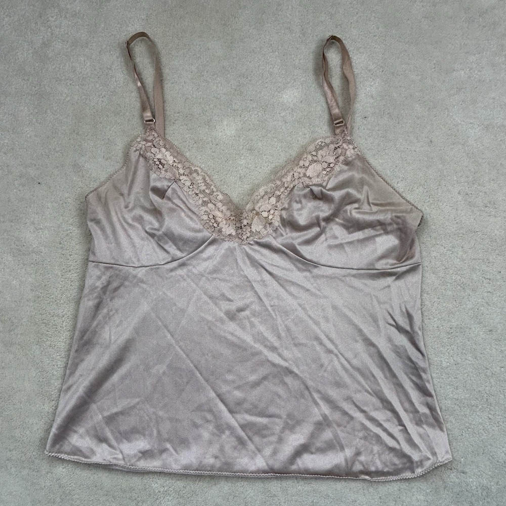 Vintage Vassarette Camisole Womens 34 Lace Nylon Lingerie USA 80s - Picture 1 of 8